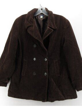 VINTAGE Gap Jacket Large Corduroy Peacoat Double Breasted 90s Y2K *